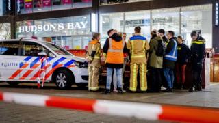 Police in the Grote Marktstraat in The Hague