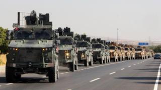 Turkish military convoy in Kilis, near the border with Syria (9 October 2019)