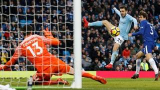 Bernardo Silva lokacin da ya ci Chelsea