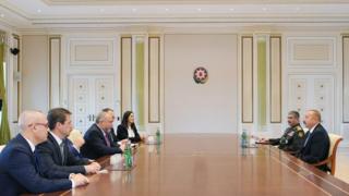 Встреча президента Алиева и министра обороны Гасанова с израильским министром Либерманом