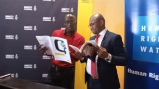 Maafisa wa Humanrights Watch na Amnesty International , mjini Nairobi tarehe 28.10.2019