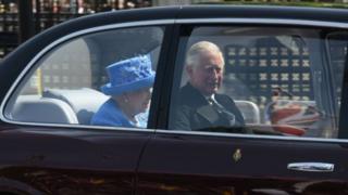 The Queen in the car 21 June 2017