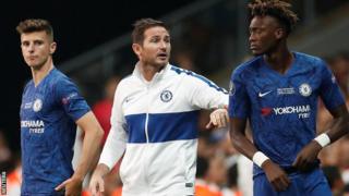 Mason Mount, Frank Lampard and Tammy Abraham