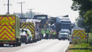 Bus and lorry crash