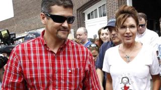 Former Governor of Alaska Sarah Palin together with her husband Todd visit the Iowa State Fair in Des Moines, Iowa, August 2011