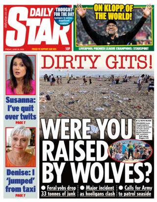 Daily Star front page 26.06.20