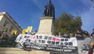 Антикитайские протестующие