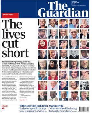 The Guardian front page 11 April