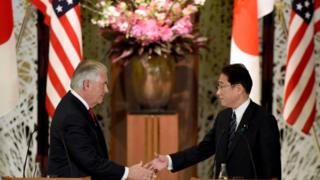 美國國務卿蒂勒森和日本外相岸田文雄
