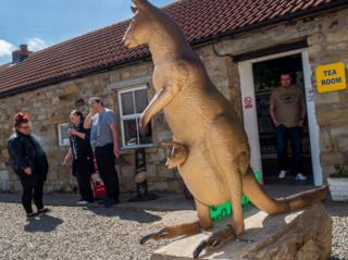 Entrance to the tea room at Esshottheugh Animal Park. Morpeth, Northumberland.