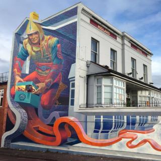Street art at Midland Hotel, Cheltenham