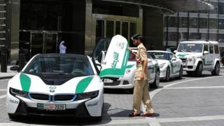 File photo of high-end police cars in Dubai
