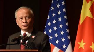 当地时间9月29日晚,中国驻美国大使崔天凯在使馆举行的侨学界国庆招待会