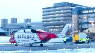 Coastguard helicopter in Aberdeen