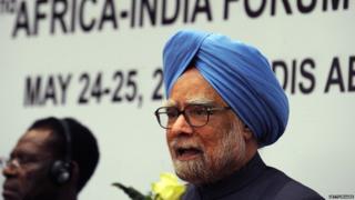 Dr. Manmohan Singh speaks on May 25,2011 during the closure of the second Africa-India Forum Summit