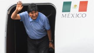 Evo Morales llega a Mexico