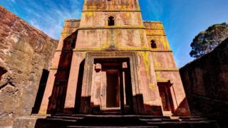 Uno de los templos de Lalibela