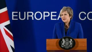 May speaking at news conference