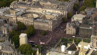 Protesters outside the House of Commons