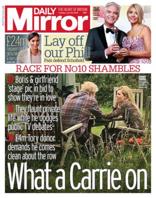 Daily Mirror front page 25/06/19