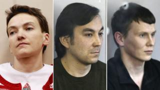 Nadiya Savchenko(ibumoso) Yevgeny Yerofeyev (Chagati na Alexander Alexandrov,