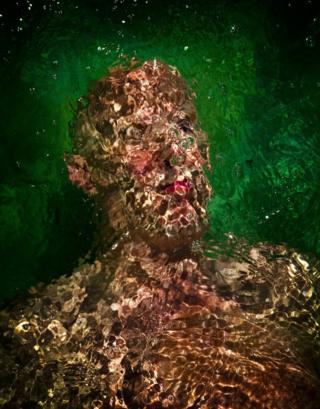 Portrait of a man underwater