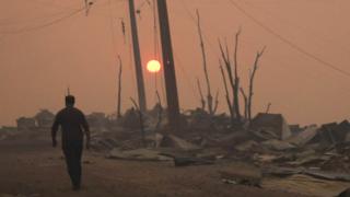 Chileno en medio de incendios