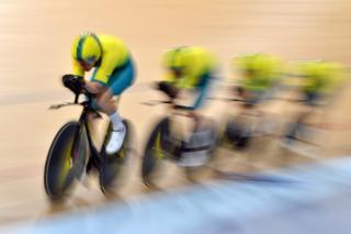 Australia race in the cycling track men's 4000m team pursuit.