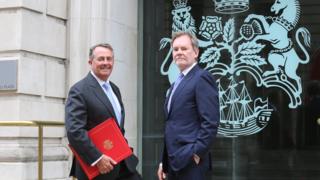 Liam Fox and Crawford Falconer