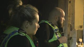 Police at a house in West Yorkshire
