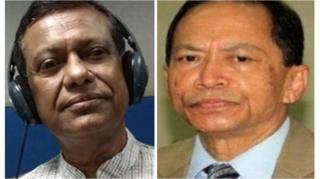 সুপ্রিম কোর্ট-এর প্রাক্তন বিচারপতি শামসুদ্দিন চৌধুরী (বামে) ও সাবেক প্রধান বিচারপতি সুরেন্দ্র কুমার সিনহা।