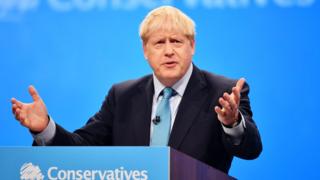 Boris Johnson at the Conservative Party conference