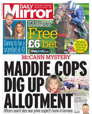 Daily Mirror front page