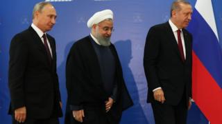 رؤساء تركيا وإيران ورسيا