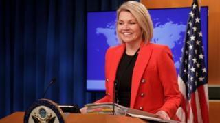 Madamu Nauert, umuvugizi wa minisiteri y'ububanyi n'amahanga y'Amerika, mu kiganiro n'abanyamakuru i Washington ku itariki 15 y'ukwezi gushize kwa cumi na kumwe