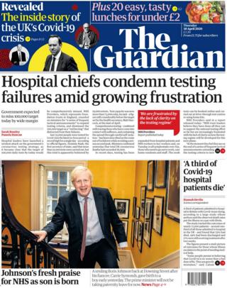The Guardian front page 30 April