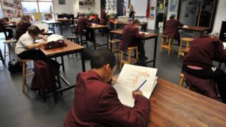 A classroom with pupils