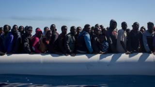 Migrants rescued trying to reach Italy (file image)