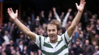 Harry Hood celebrates with Celtic