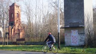 Man riding a bicycle