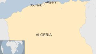 map of Algeria showing Boufarik near Algiers in the north