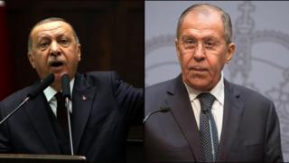 سرگئی لارورف، وزیر خارجه روسیه و رجب طیب اردوغان، رئیس جمهور ترکیه