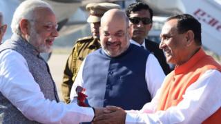 मोदी, अमित शाह और रूपाणी