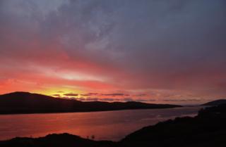 sunrise at port askaig