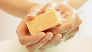 Woman washing hands