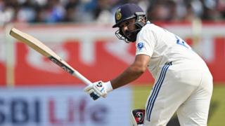 India captain Rohit Sharma plays a shot