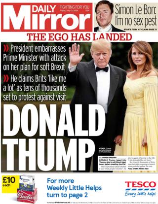 Daily Mirror front page