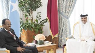 Madaxweyne Farmaajo oo la qoslaya amiirka Qatar