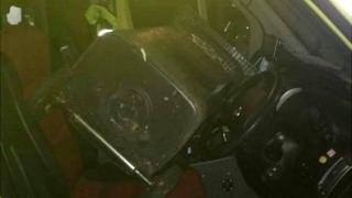 Bin in ambulance