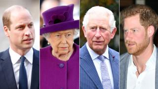 Prince William, the Queen, Prince Charles, Prince Harry